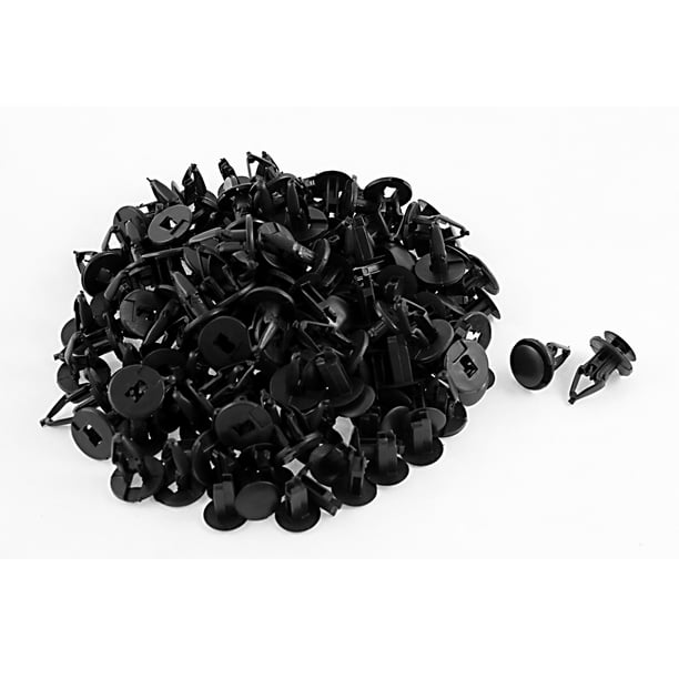 100 Pcs Black Plastic Rivet Trim Fastener Moulding Clips 11mm x 19mm x 22mm